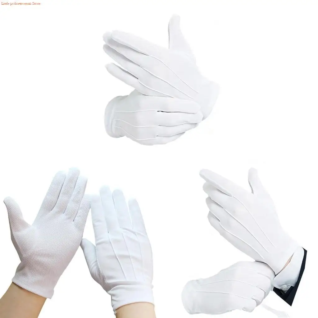 

F92D белые перчатки этикетные перчатки для официальных парадов смокингов перчатки для защиты ювелирных изделий с нескользящими в
