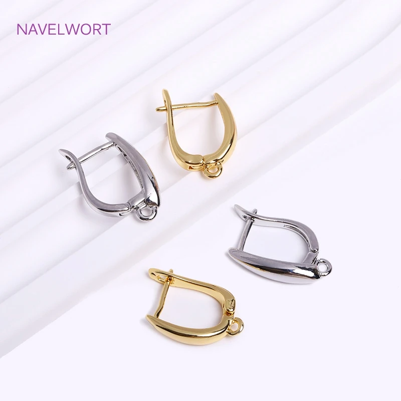 Smooth Lever-Back Earring with Open Ring 14K Gold Plated Earring Hook Clasps Findings DIY Jewelry Making Accessories Wholesale