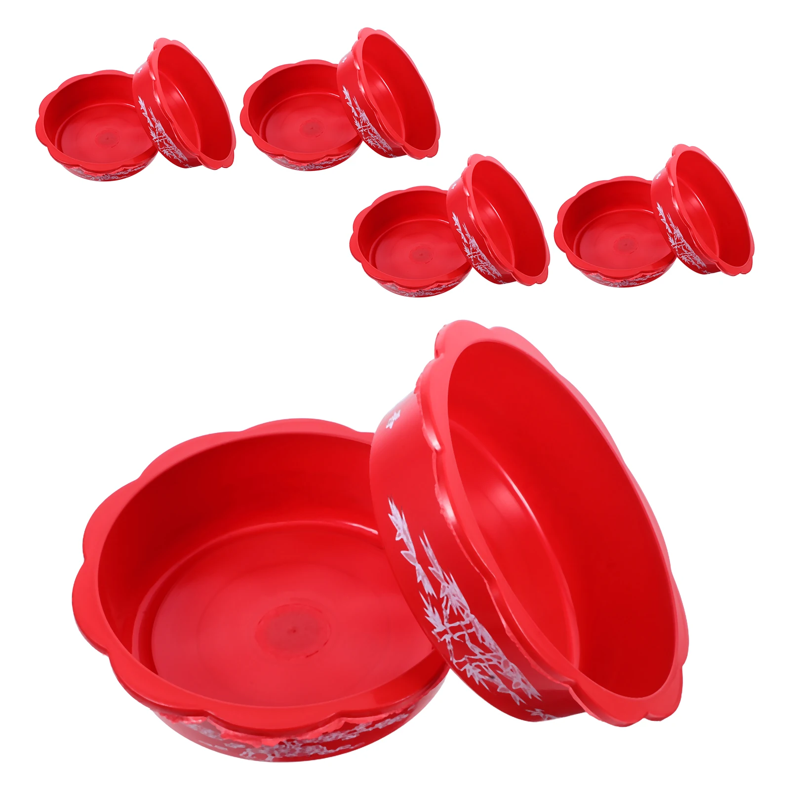 

10 Pcs Hydroponic Flower Pot Lotus Plant Pots Round Red Home Decor Durable Plastic Pots Gardens Balconies Water