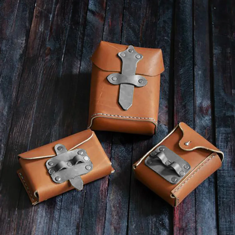 Medieval Renaissance PU Leather Belt Pouch Coin Money Bag Knight Crusader Cosplay Costume Accessory Waist Pack Wallet