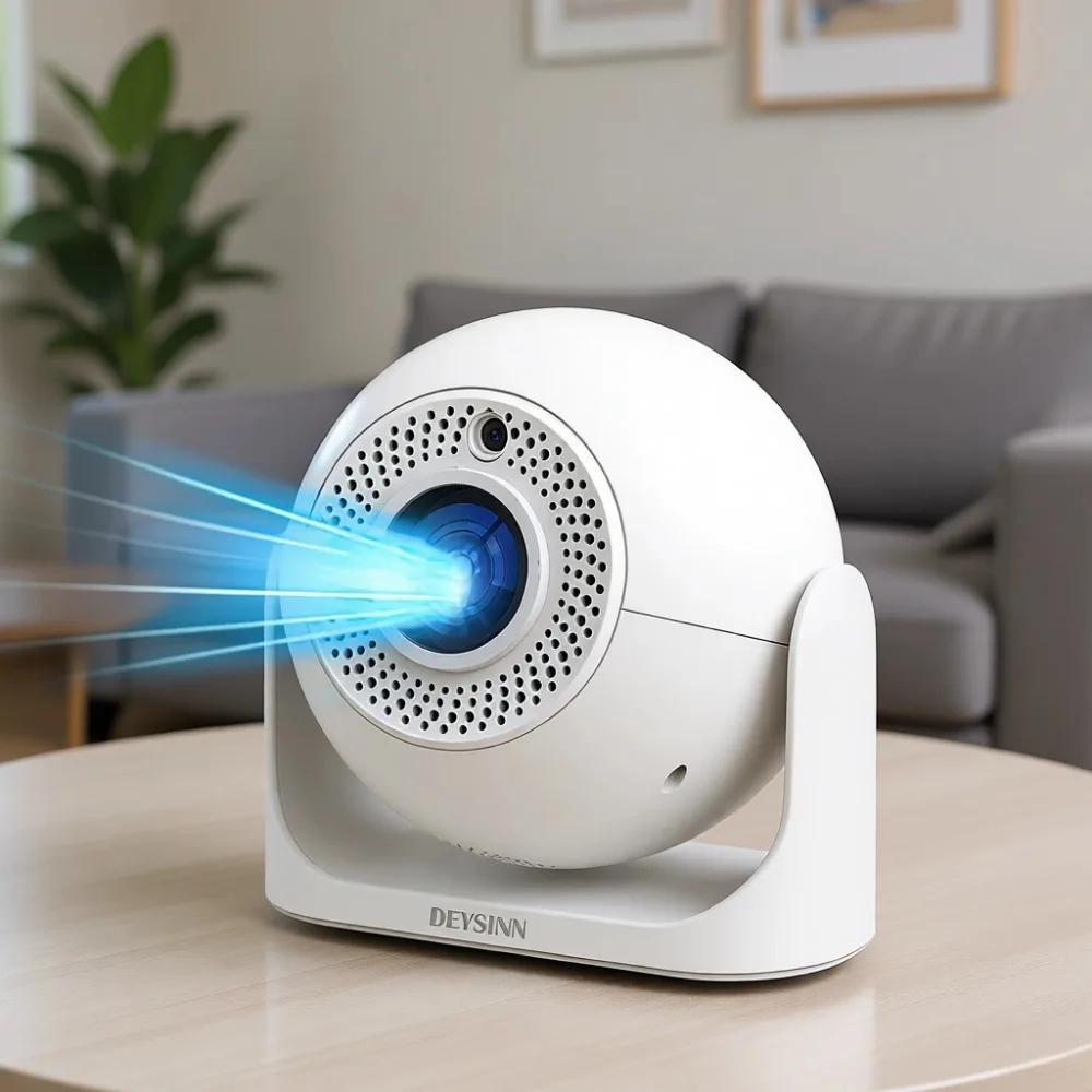 

Мини-проектор WiFi Bluetooth 4K с поворотом на 180 градусов, автофокусом, коррекцией трапецеидальных искажений, встроенными приложениями и динамиком