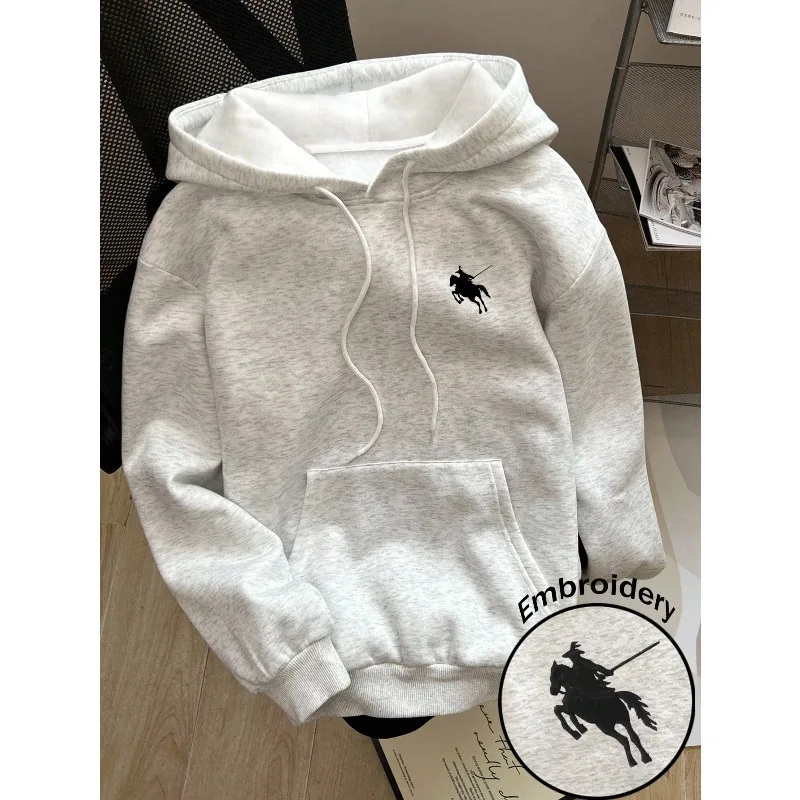 

INAWLY Back To School Ladies Elegant Casual Fashion Hooded Long Sleeve Sweatshirt Graduation Autumn New Cotton Fleece Top