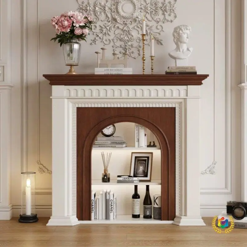 YJQ French fireplace decorative cabinet, living room entrance, American storage entrance rack