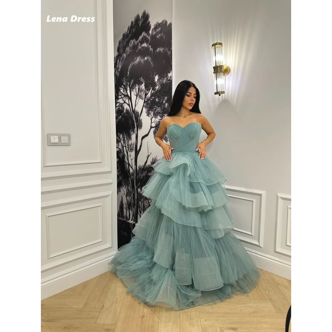 

Lena Prom Dresses 2025 Luxury Evening Dress Woman Line A Custom Made Sleeveless Multi-layer Luxurious Party Dress Elegant Gowns