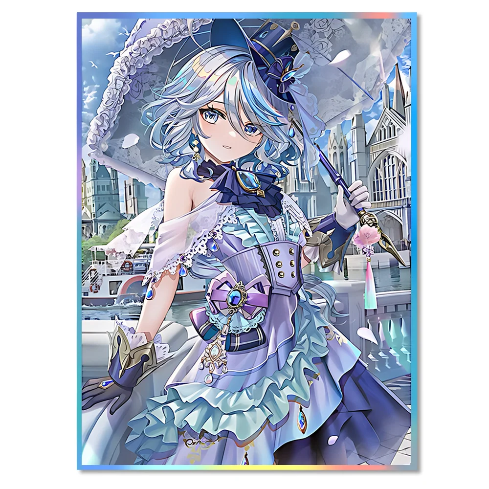 60 SZTUK Holograficznych Ochraniaczy na Karty z Motywem Kreskówkowym 67x92mm, Pasujących do Kart o Standardowym Rozmiarze MGT/PKM, Świąteczne/Halloweenowe