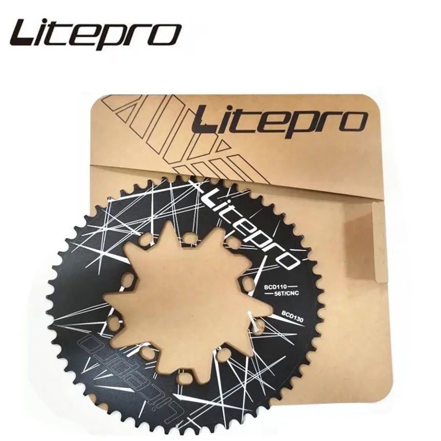 Liteproelite Oval Double BCD 110/130MM Chainring Folding Bike 54/56/58T Crankset Doval Driveline Bicycle Chainwheel