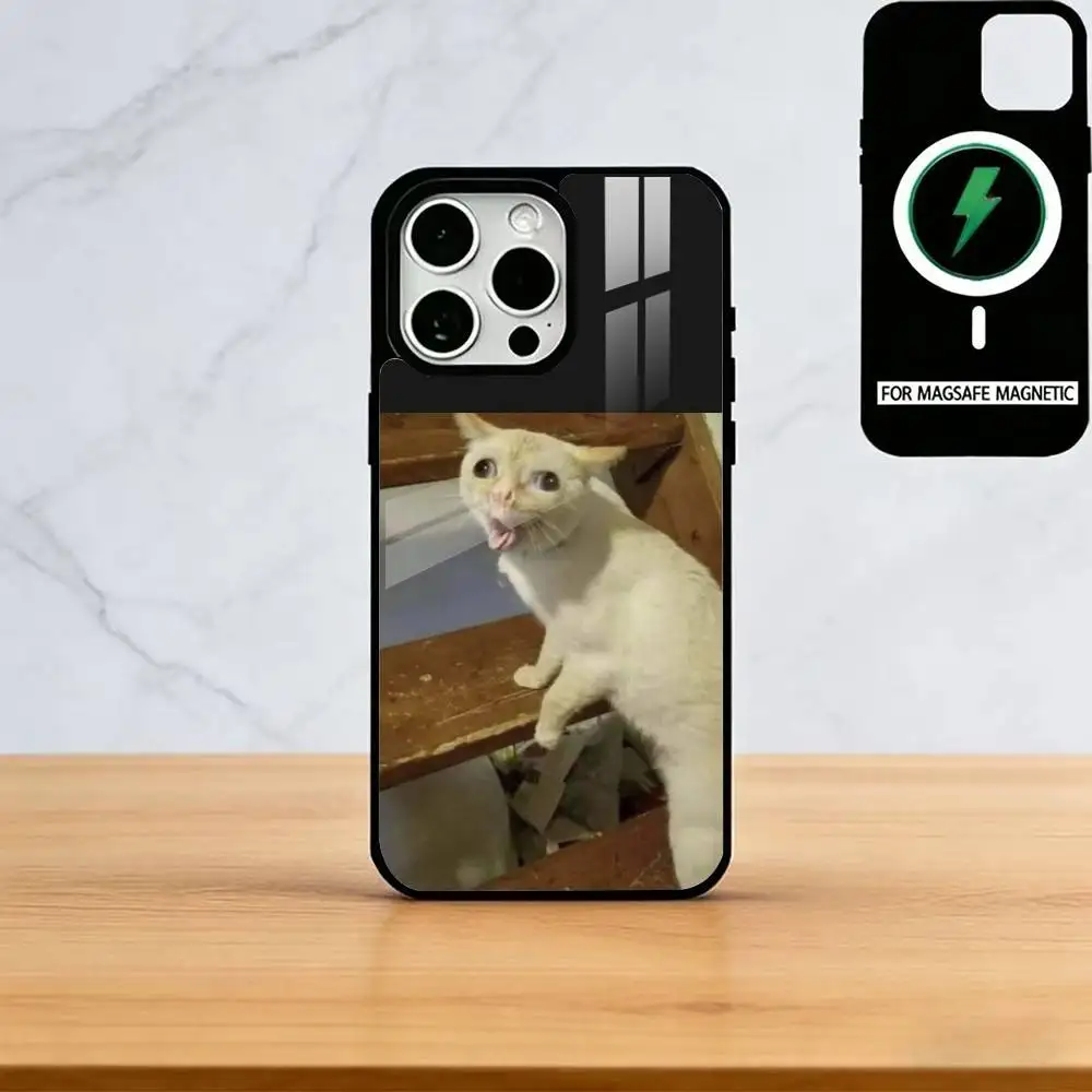 Pet Cat Funny memes Phone Case For iPhone17,16,15,14,13,12,11 Plus,Pro Magnetic with Magsafe Wireless Charging