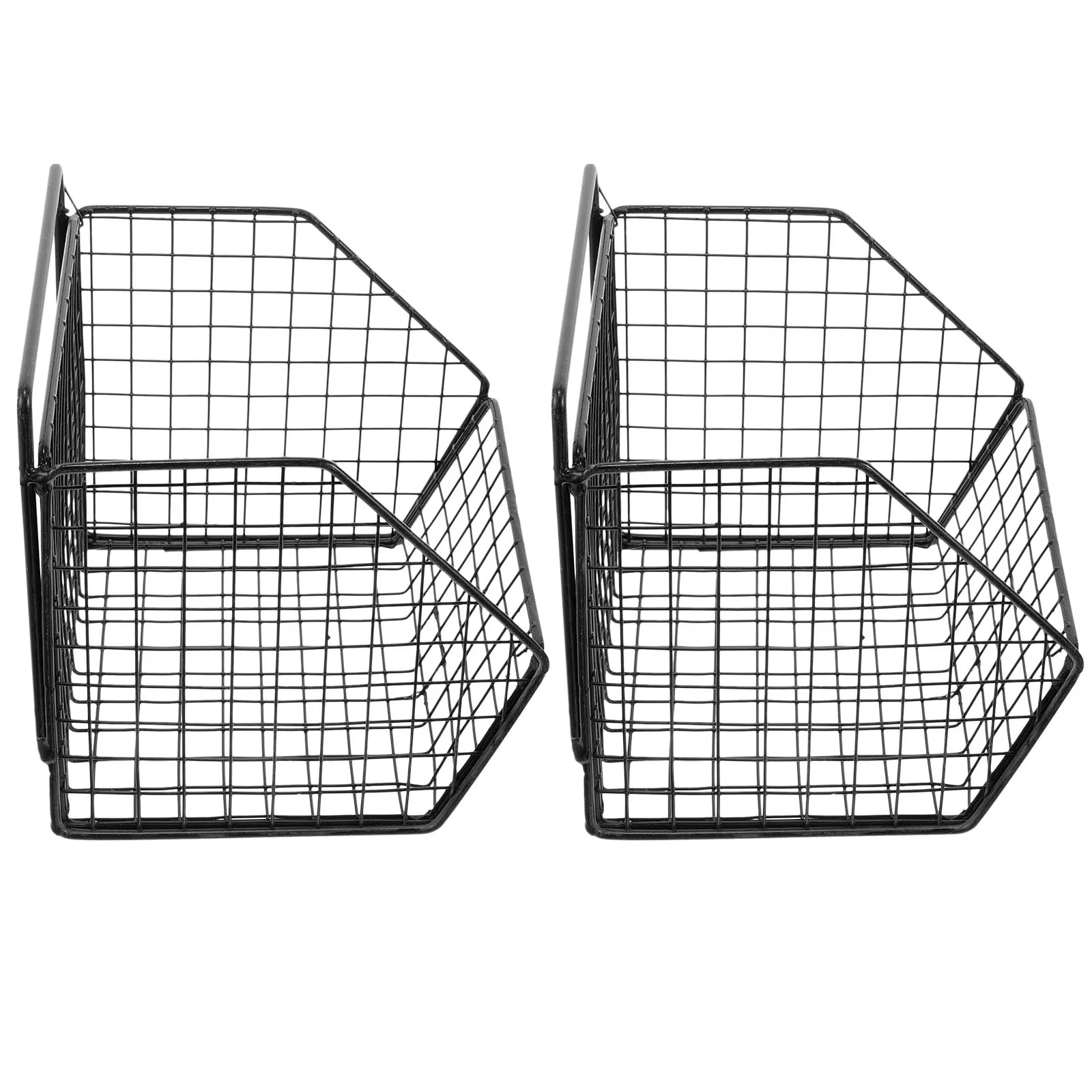 

1Set Kitchen Wall Mount Wire Basket Carbon Steel Vegetable Fruit Storage Organizer Space Saving Holder Wall Mount Baskets