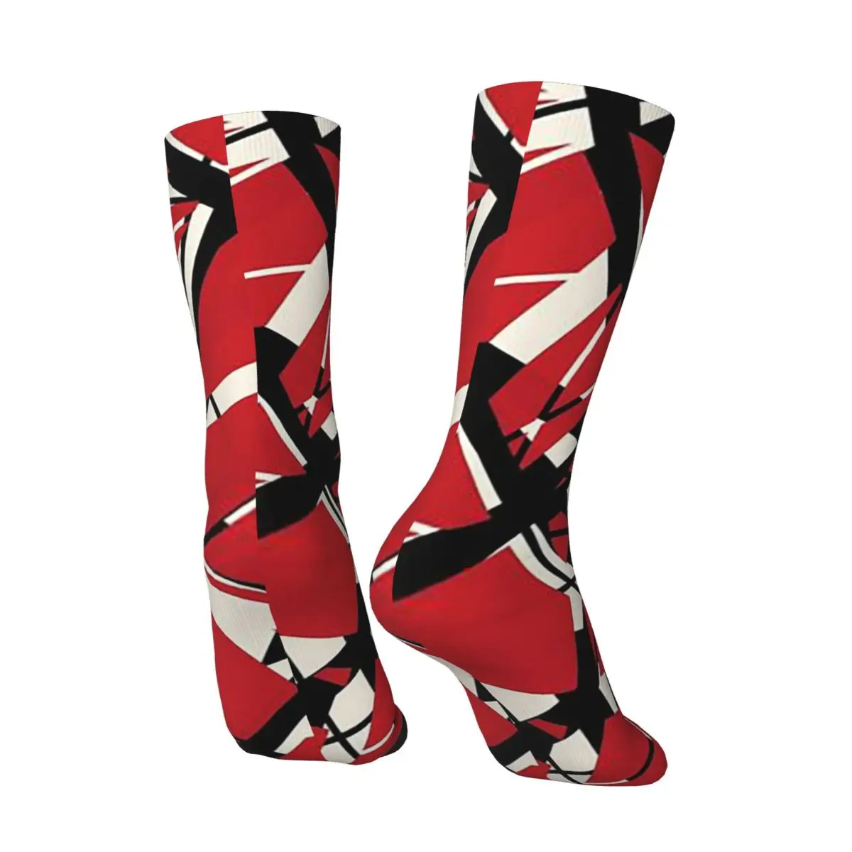 All Seasons EVH Authentic Stripes Design (red) Socks Harajuku Sport Middle Tube Socks Hip Hop Stockings for Men Women