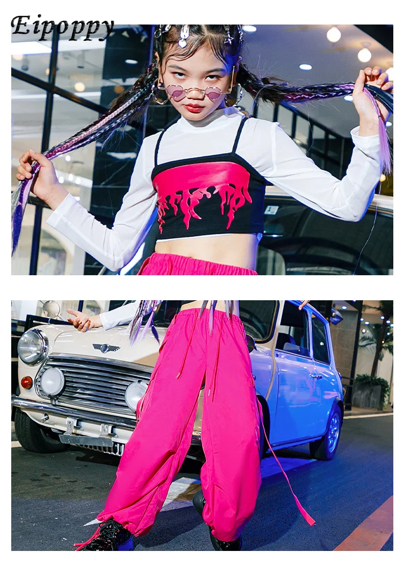 Kostum Jazz kostum Jalan goreng modis anak-anak setelan pakaian Hiphop anak-anak modis