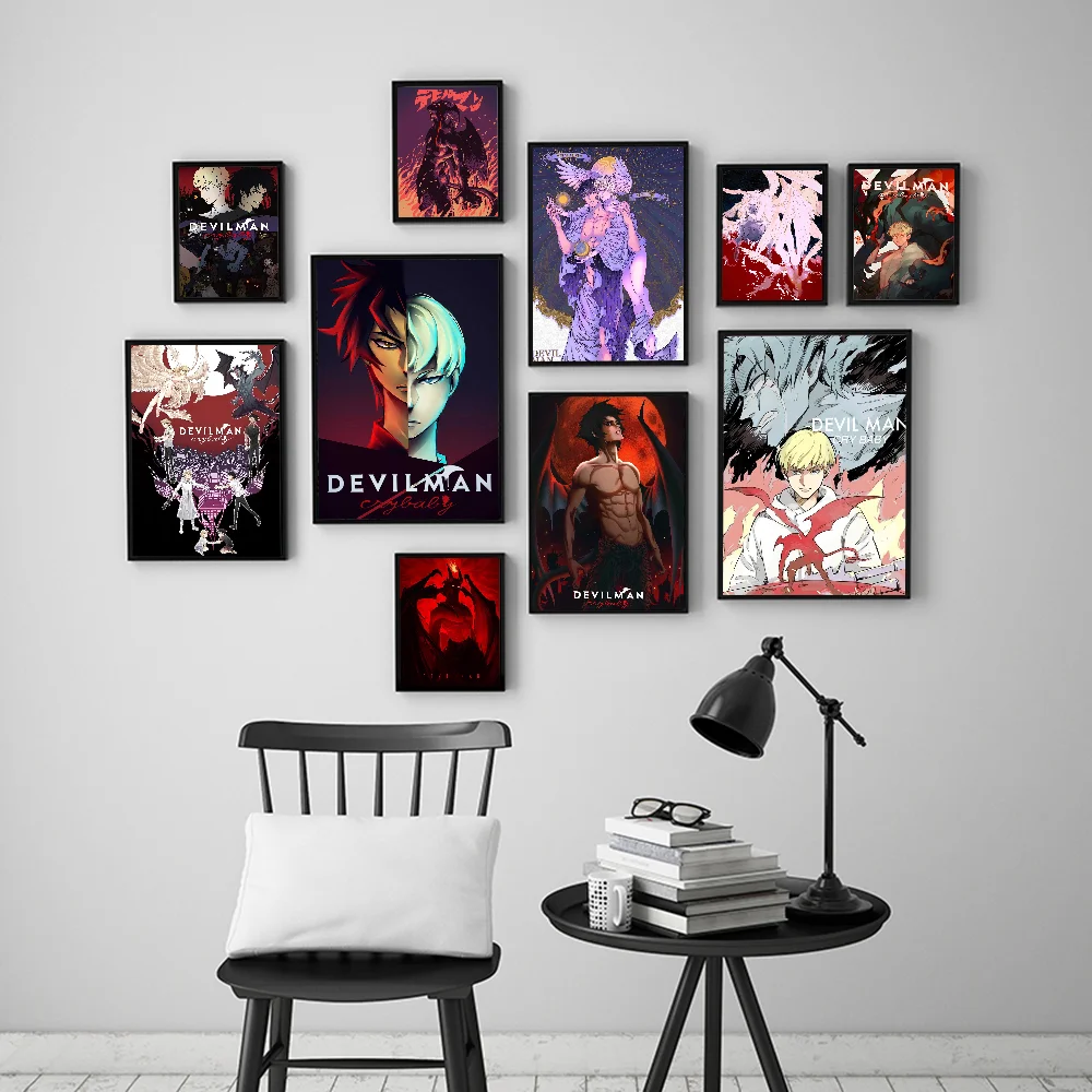 Devilman Crybaby Whitepaper Poster Waterproof Paper Sticker Coffee House Bar Posters Wall Stickers