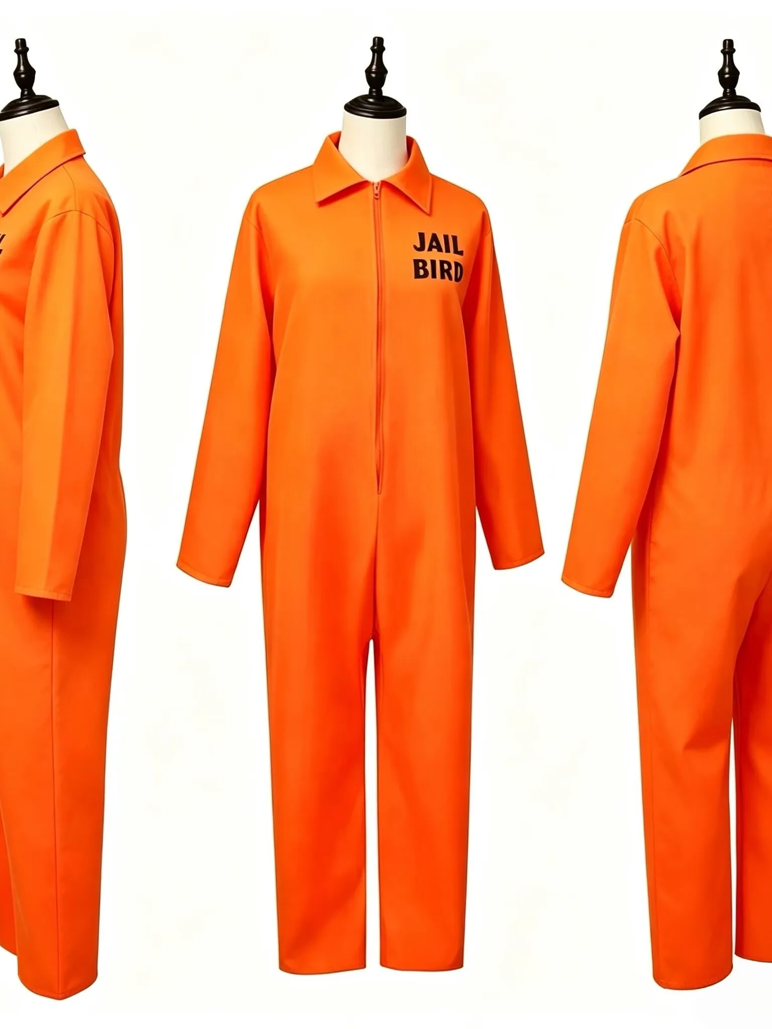 

American Style Orange Prisoner Couple Costume Set Large Size Casual Loose Halloween Performance Outfit Women's Ethnic Clothing