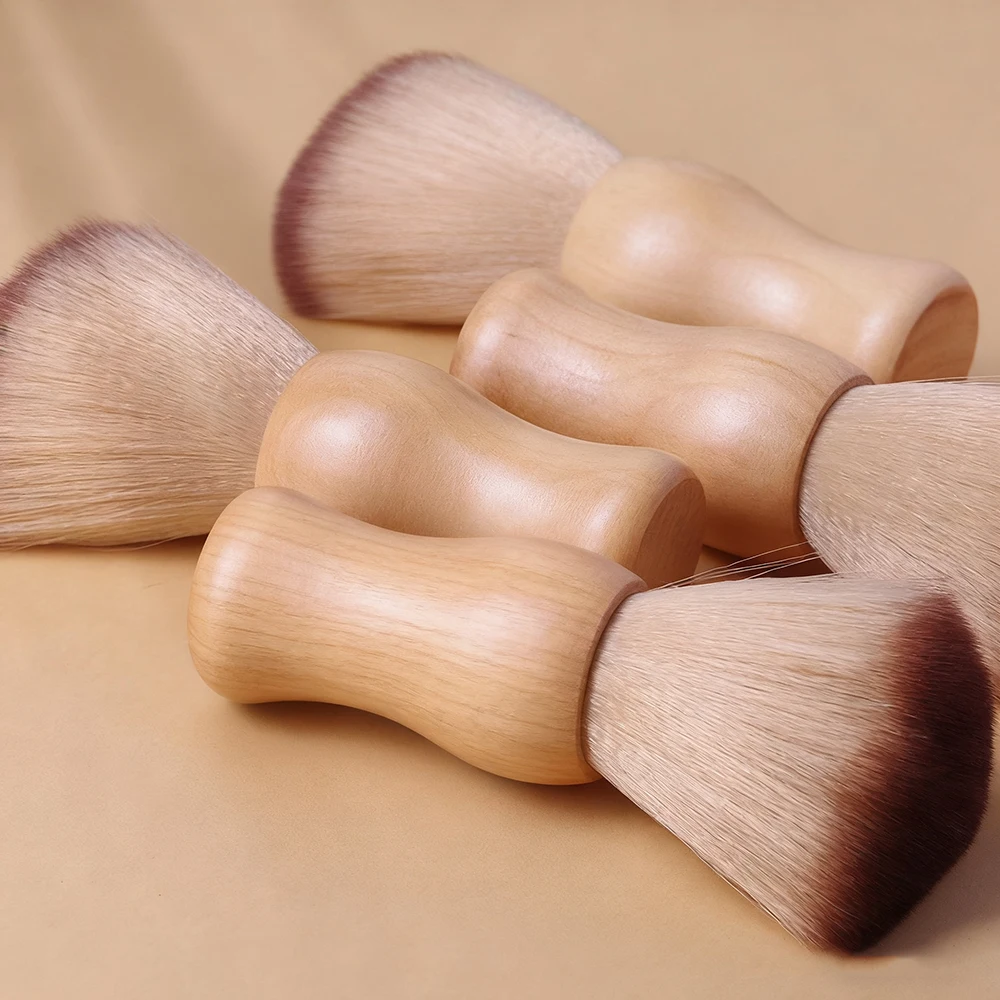 Luxury Nail Art Brush Wooden Handle Cleaning Brush Nail Dust Brush Fan-Shaped Nail Tool for Dust Removal Home Use