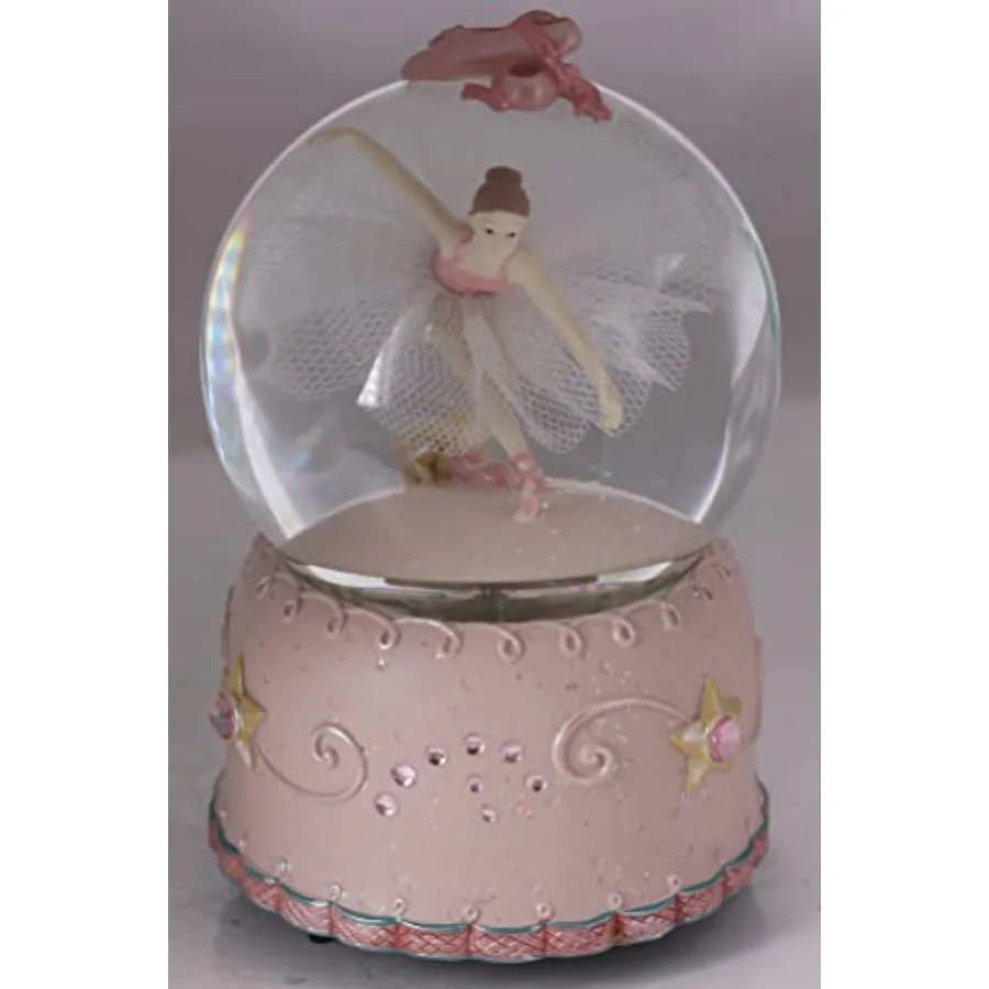 Ballerina Girl Swan Lake Rotate Musical Snow Globe with Automatic Snowfall and Colorful Lights Swan Lake