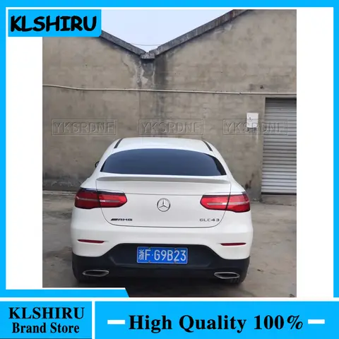 YKSRDNF 메르세데스 벤츠 2015 2016 2017 2018 2019 GLC 쿠페 하이 퀄리티 ABS 리어윙 스포일러, 유광 블랙 또는 화이트