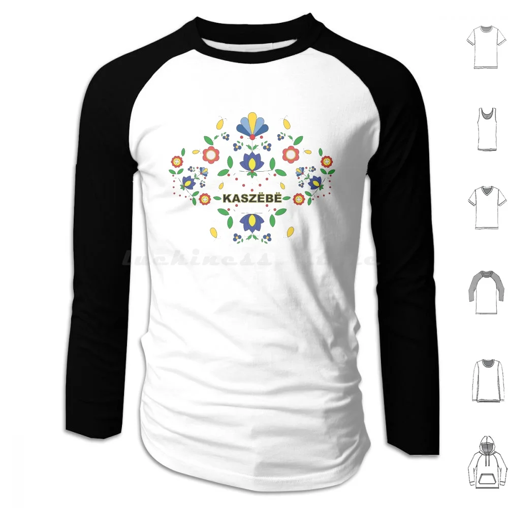 Cachoubie Flowers 04 Hoodies Long Sleeve Composition Flowers Folk Kashubian Poland Polska Kaszebe Polen Kaszuby Party