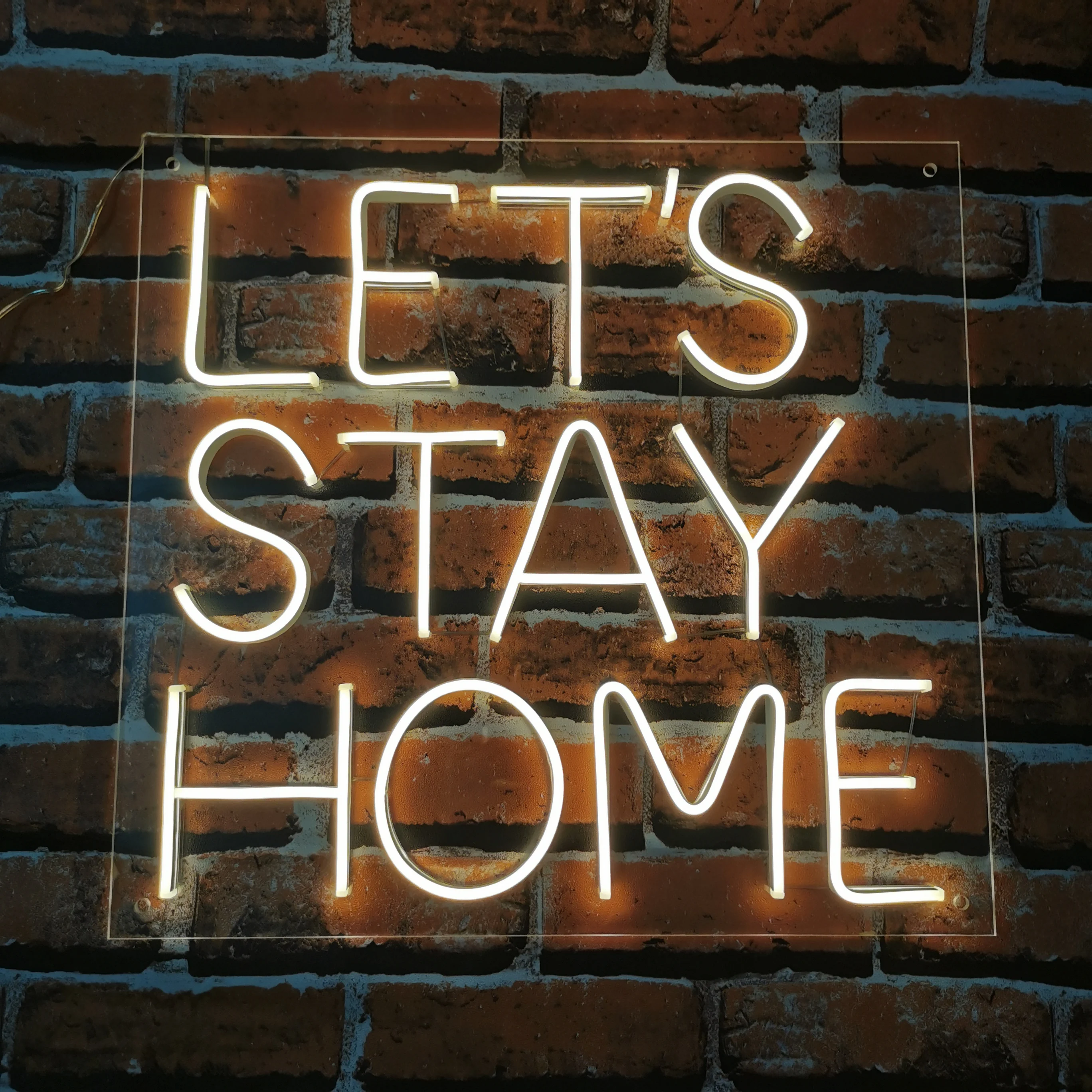 

Lets Stay Home Custom Neon Sign LED Wall Decor for Room BAR Store Cafe Decoration Background Neon Lights Lamps