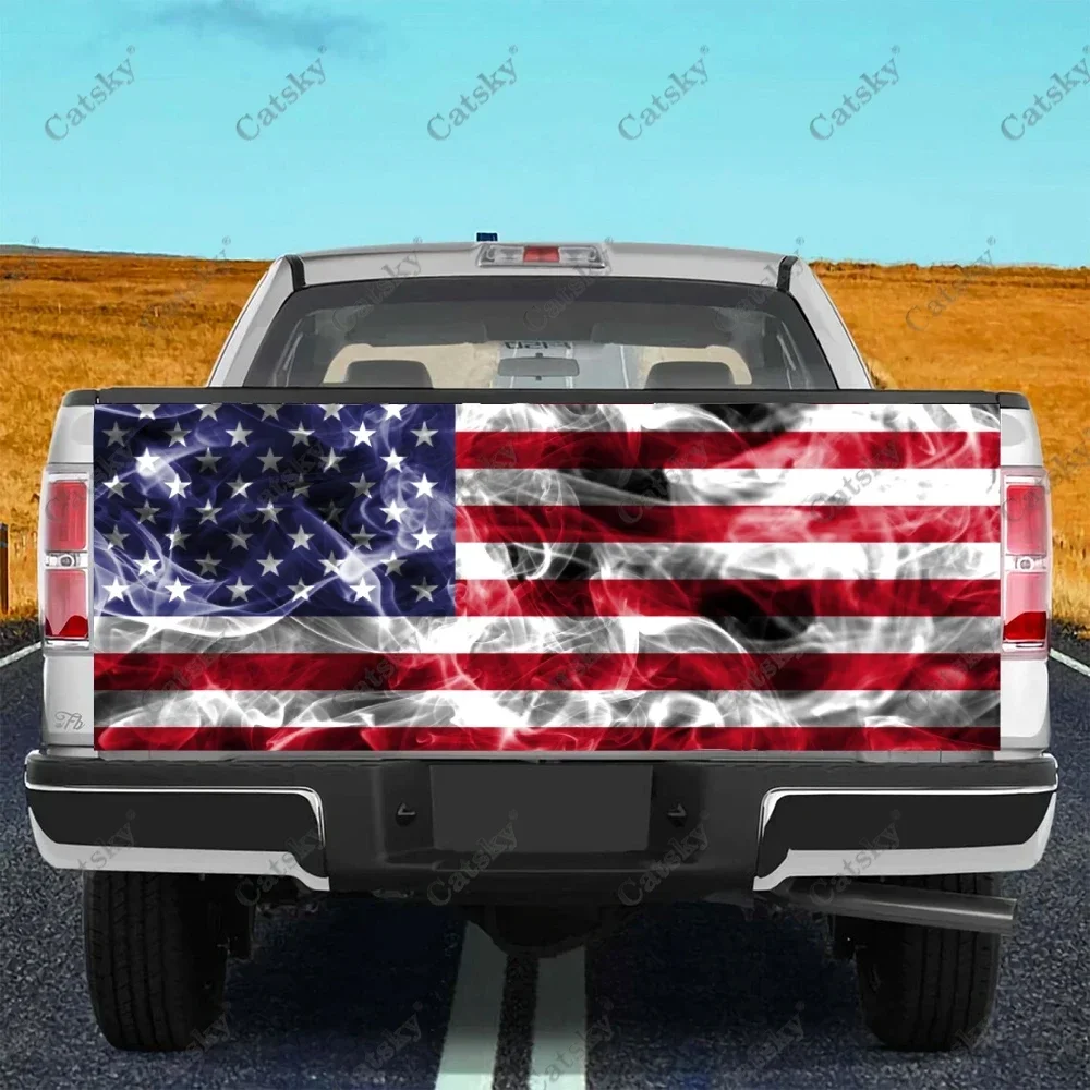 

The US Flag Clouds Printing Car Tail Trunk Protect Vinly Wrap Sticker Decal Auto Hood Decoration Sticker for SUV Off-road Pickup