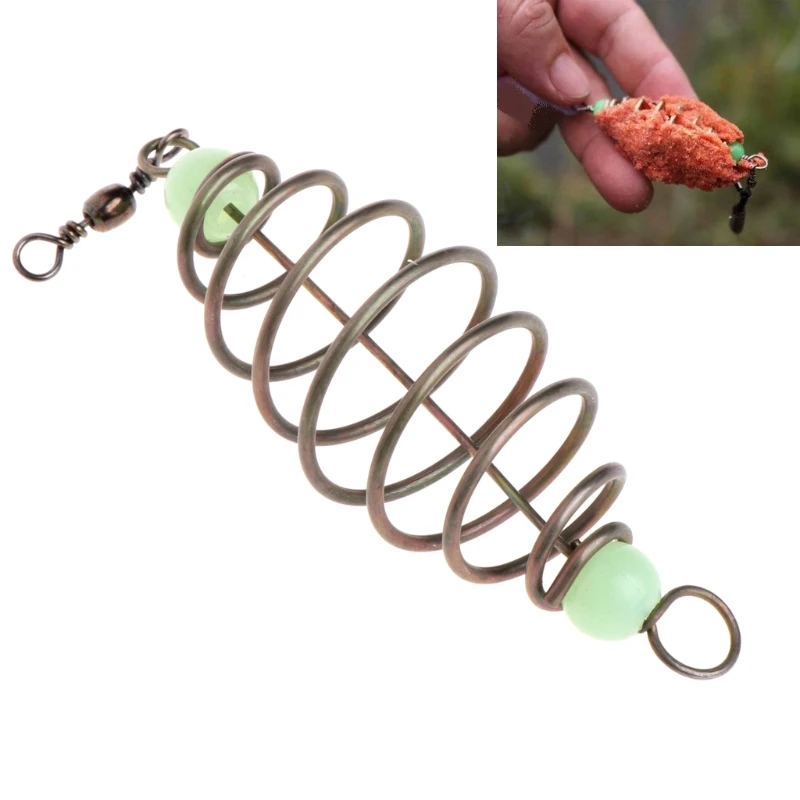 5 Pcs/Set Fishing Bait Spring Lure Inline Hanging Tackle Stainless Steel Feeder