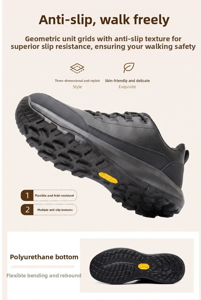 Herren-Freizeitschuhe mit Drehverschluss, Obermaterial aus Kunstleder, dicke, rutschfeste Sohle, wasserdicht, leicht, ideal für den täglichen Gebrauch und zum Spazierengehen im Freien. – Detail 5