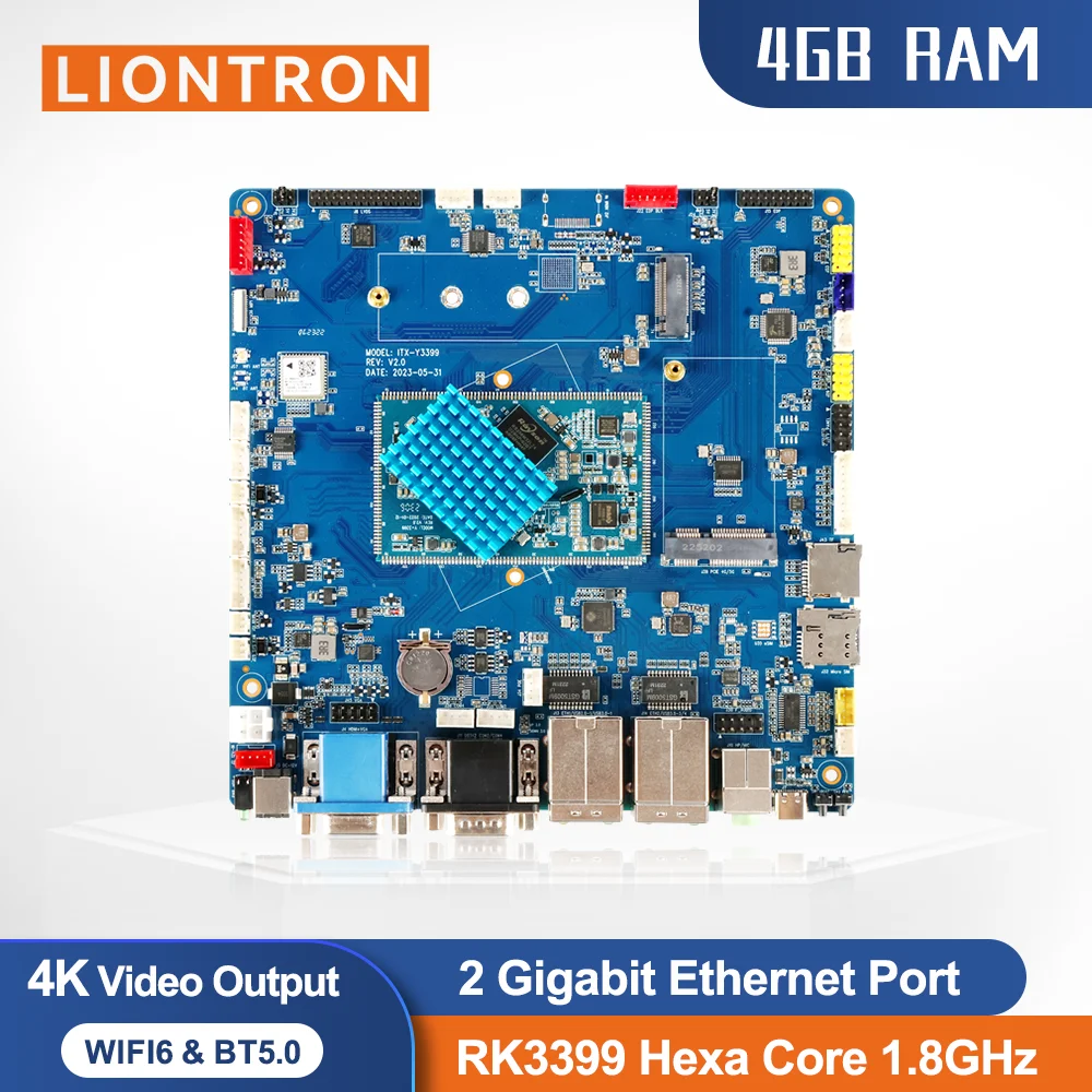 Liontron Rockchip RK3399 LPDDR4 Flash Android Linux Buildroot/Debian /Ubuntu-18.04 HDMI VGA MIPI LVDS EDP board Gigabit Ethernet