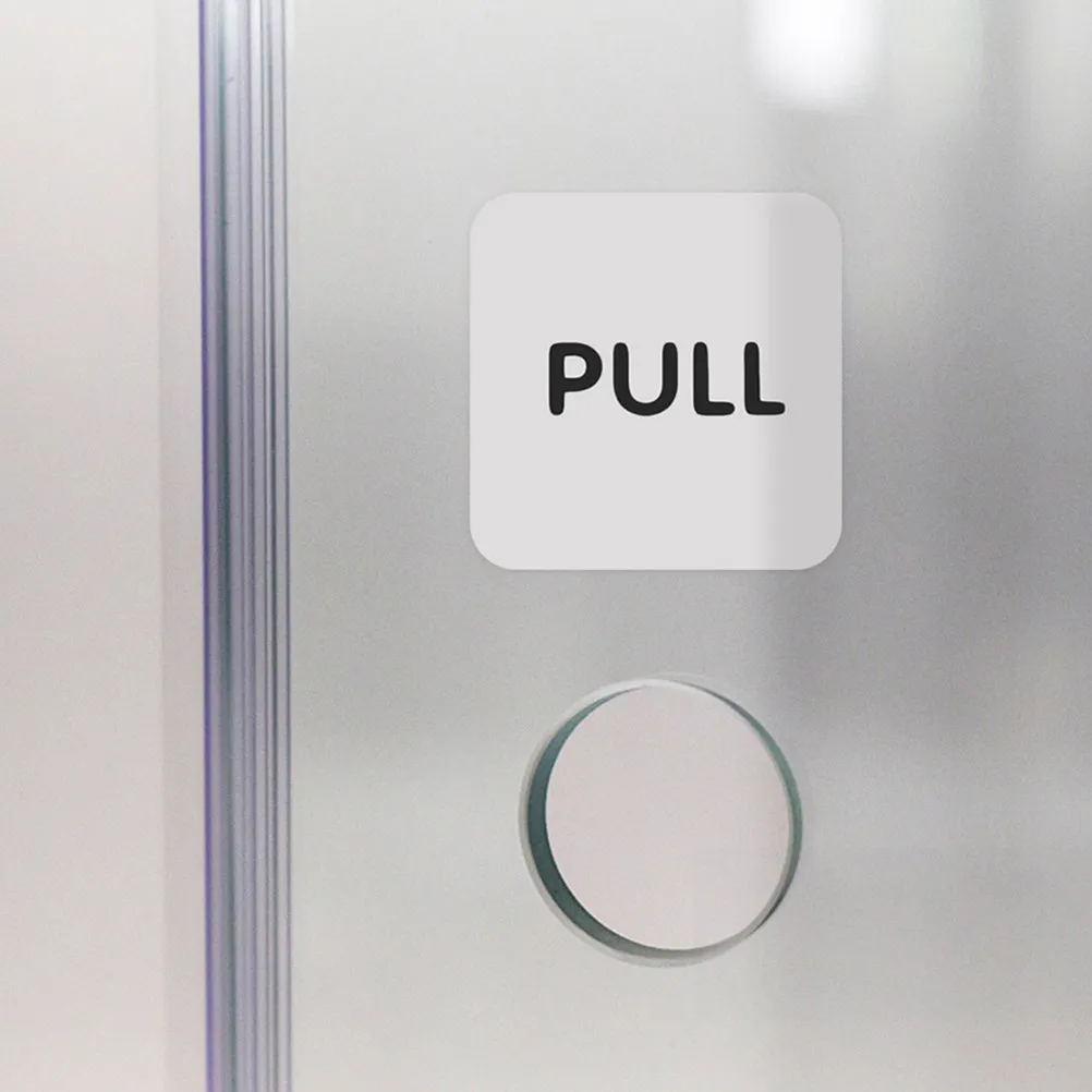 2Pairs Acrylic Push Pull Sticker Signs Modern Sleek Design Glass Door Directional Markers Business Entrance Store Hospital Daily