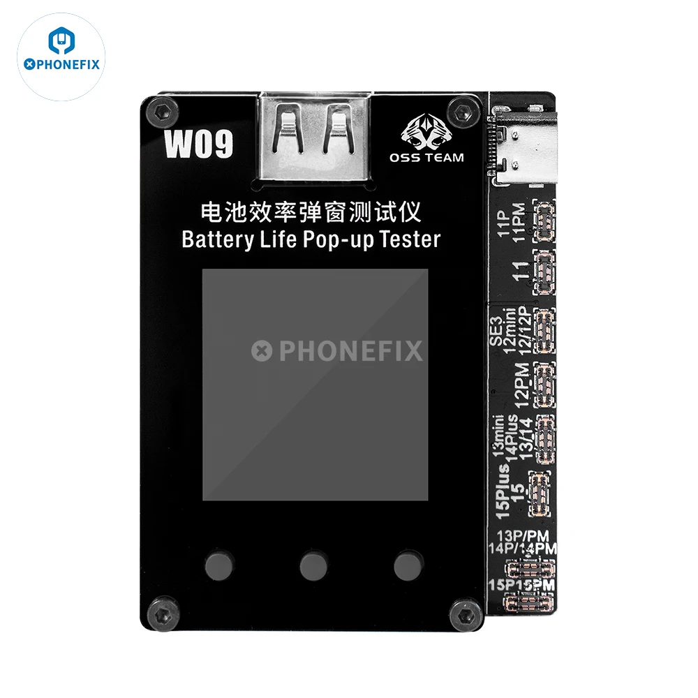 OSS W09 Pro V3 Battery Life Pop-up Tester Battery Activation Fast Charging Detection Board for iPhone 11 12 13 14 15 Series