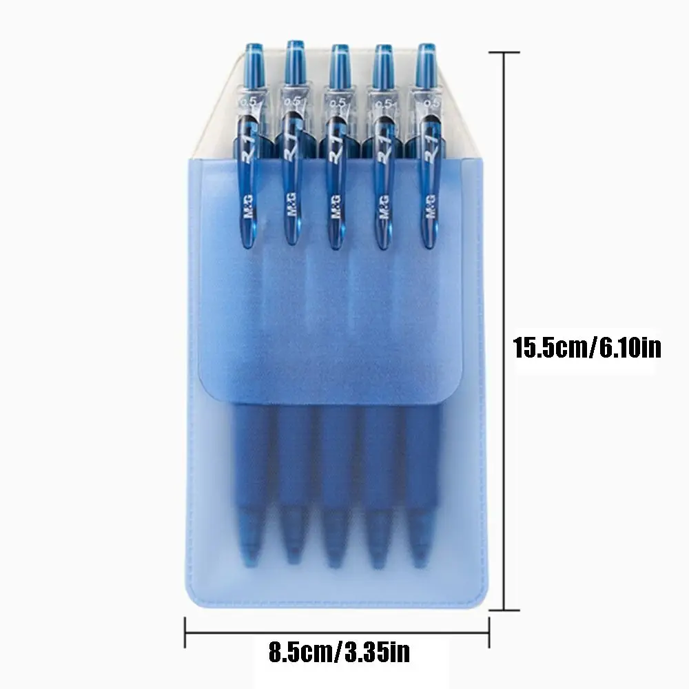 10 Buah/Set Casing Pelindung Tahan Tinta Saku Pena Perawat Anti Bocor Kotak Pensil PVC Tas Pena Multiwarna Kantong Sisipan Pena