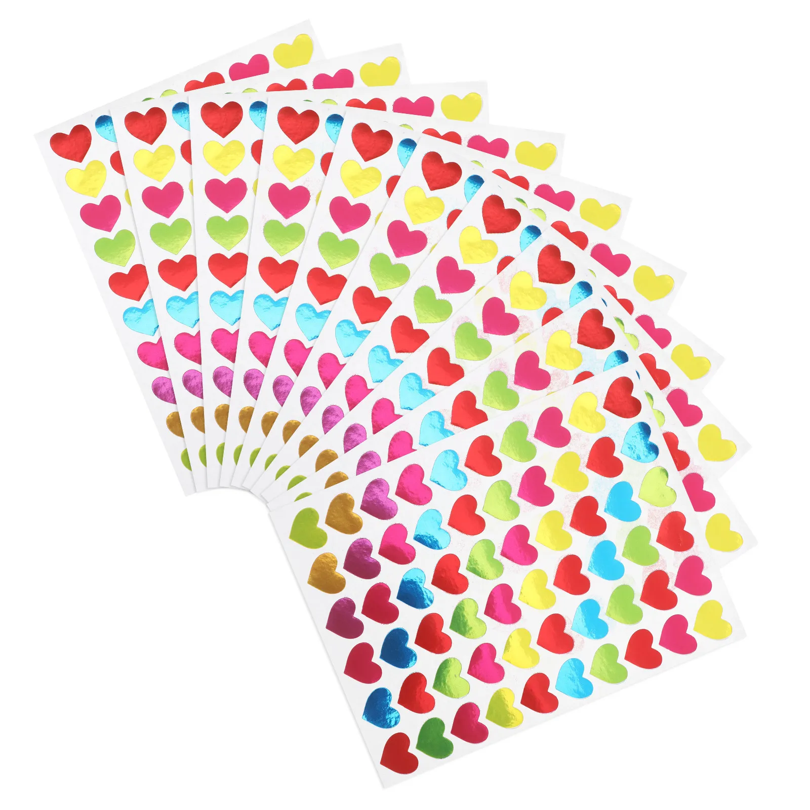

2100Pcs Heart Shaped Stickers Multicolor Self Adhesive Scrapbook Craft Labels Valentine's Day Decorative Stickers