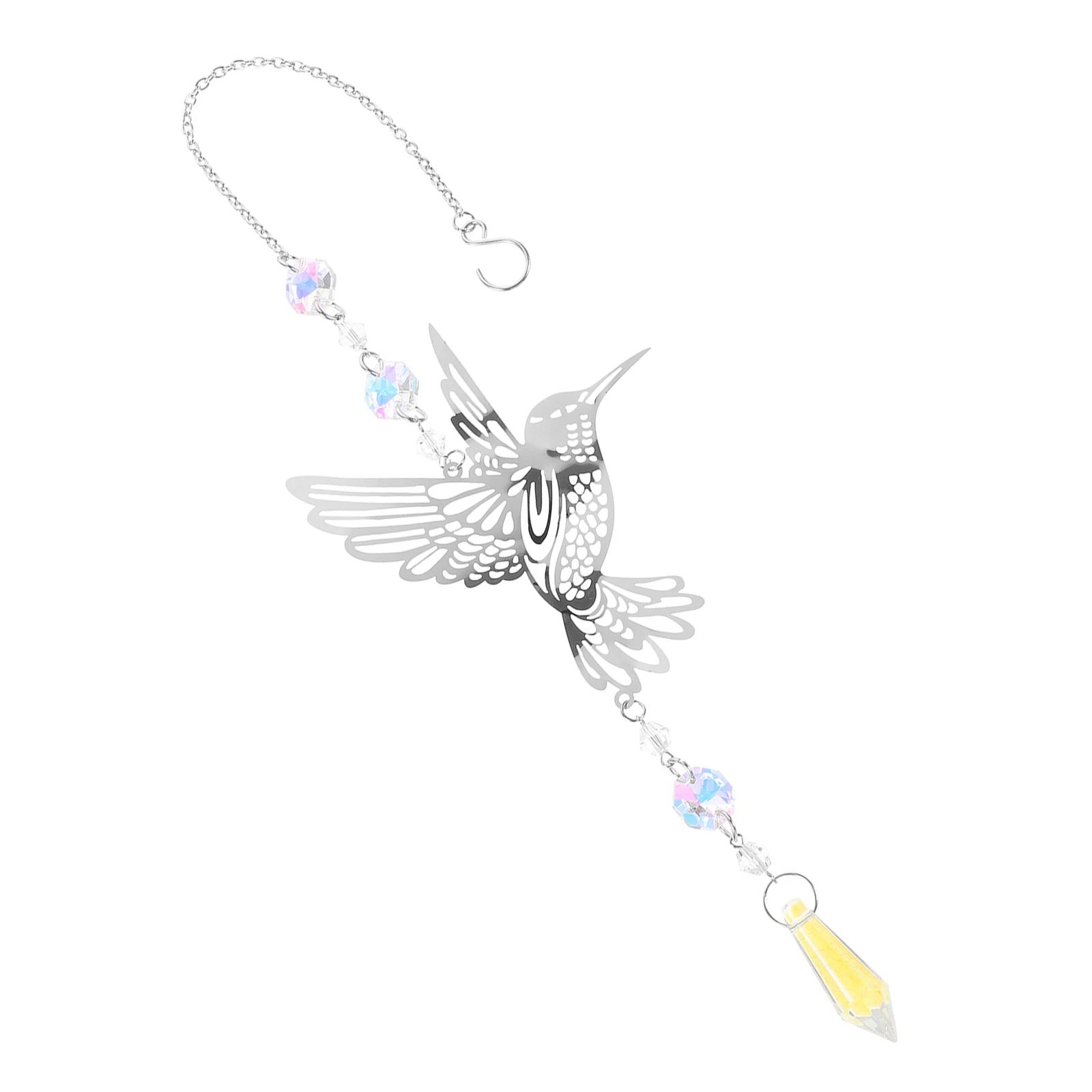 

Crystal Hummingbird Pendant Metal Sun Catcher Hanging Decoration for Garden Window Indoor Outdoor Ornaments Hummingbird Crystal