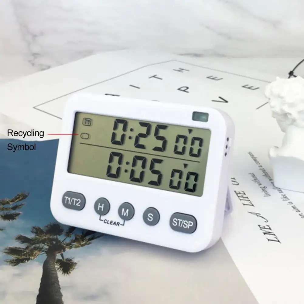 

Timer with Memory Function Baking Timer Battery Powered Dual Digital Timer for Efficient Time Management Home Kitchen Sturdy