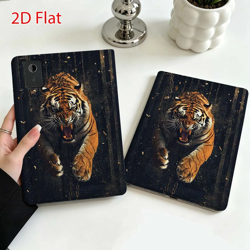 Tiger Art Pattern Soft For Lenovo Xiaoxin Pad Pro Tab P12 P11 11 13 11.2 inch K11 Plus Pen Tray Tablet Case