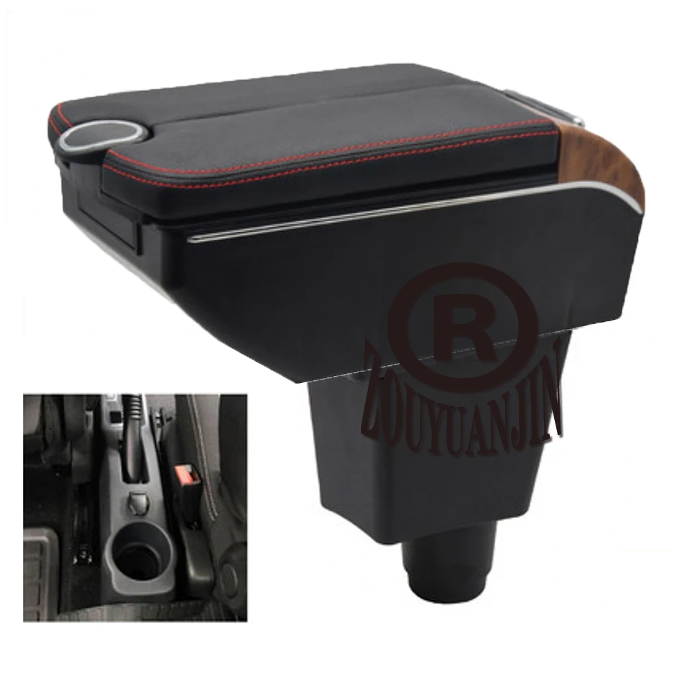 

For Logan Armrest Box Storage Central Container Store Content Interior Accessories Elbow Rest with USB Cup Holder