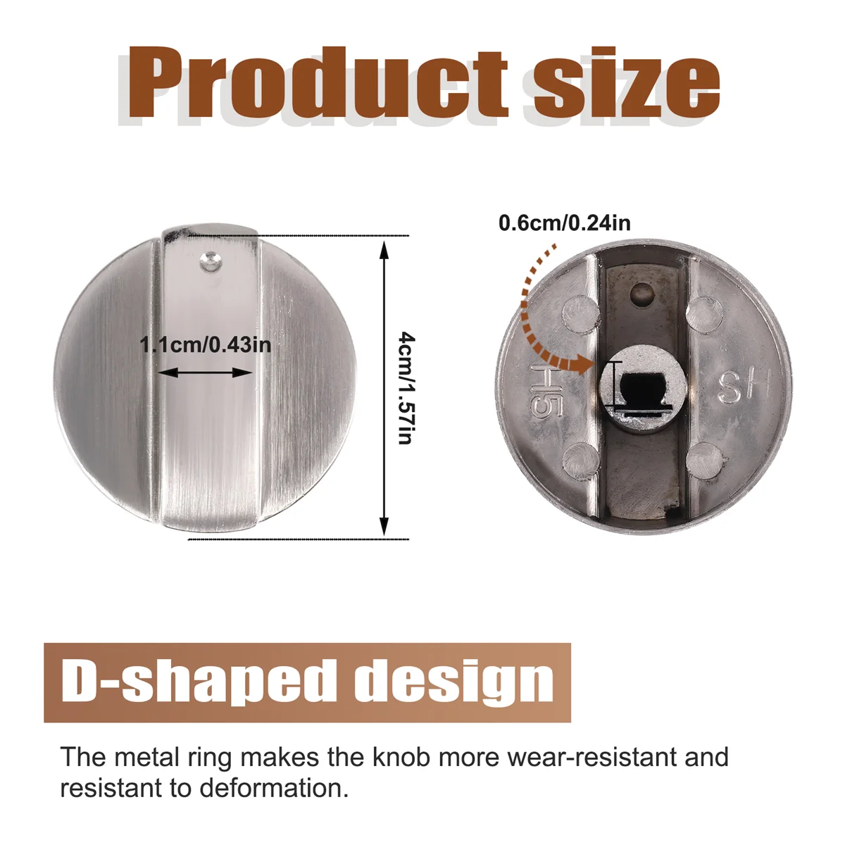 6 шт. ручки для плиты, 6 мм ручки для газовой плиты, сменные металлические ручки для плиты, аксессуары для кухни, ручки для газовой духовки HY