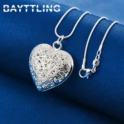 925 Sterling Silver 16-30 Inches Exquisite Pattern Heart Necklace For Women Fashion Charm Wedding Gift Jewelry