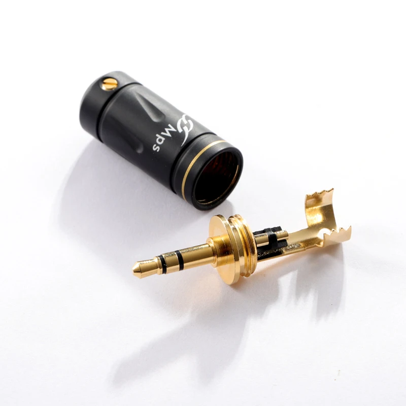 HiFi MPS Stegodon 3 bieguny 3.5mm Audio 24K pozłacana wtyczka AUX 3.5 złącza złącze typu jack zestaw słuchawkowy Stereo do 8mm