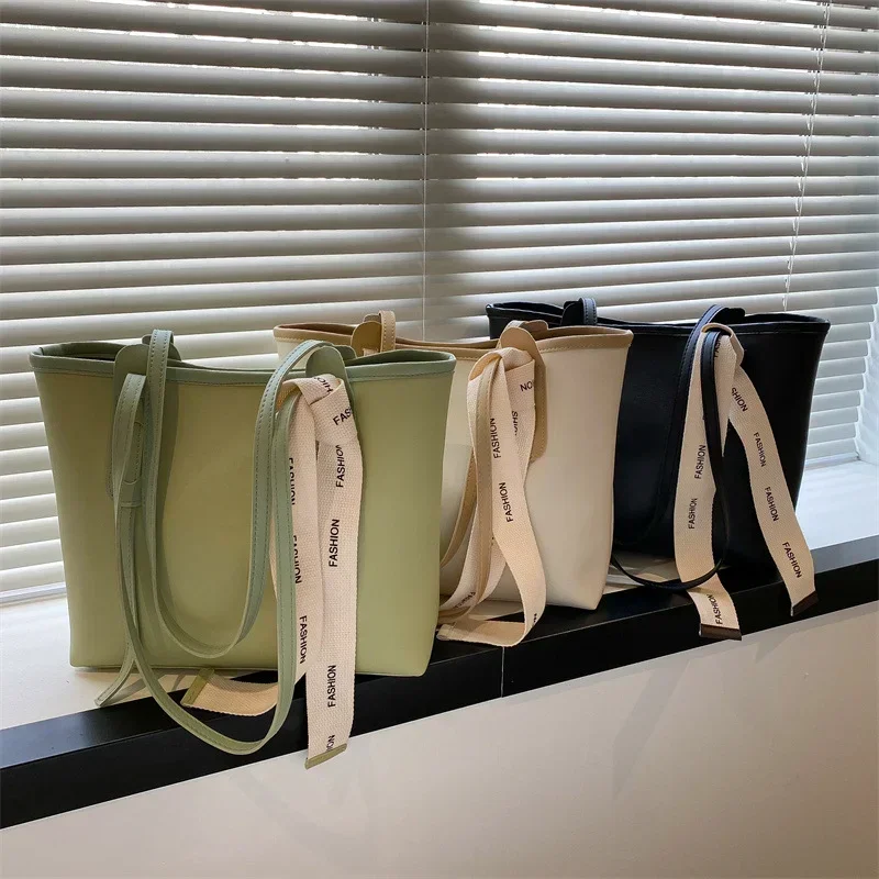 Luxury High Quality Women Handbag Designer Brand Shoulder Bag Large Capacity Solid Color Underarm Bag Lady Reusable Shopping Bag