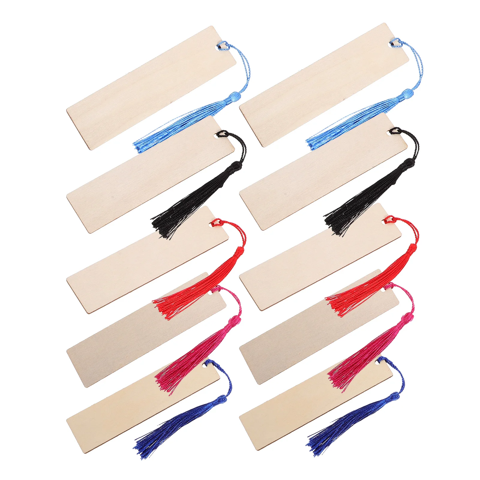 72 Pcs Unfinished Wood Bookmarks With Tassels DIY Personalized Tags For Birthday Celebrations