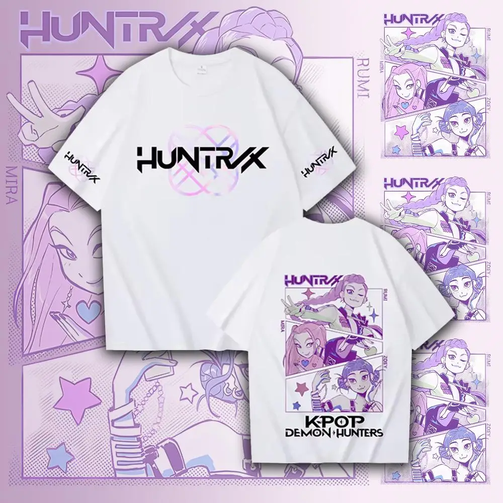

Kpop Demon Hunter Graphic T-shirt Unisex Comfortable Breathable Round Neck Short Sleeve Tops Street Popular Hip Hop Y2K Clothes