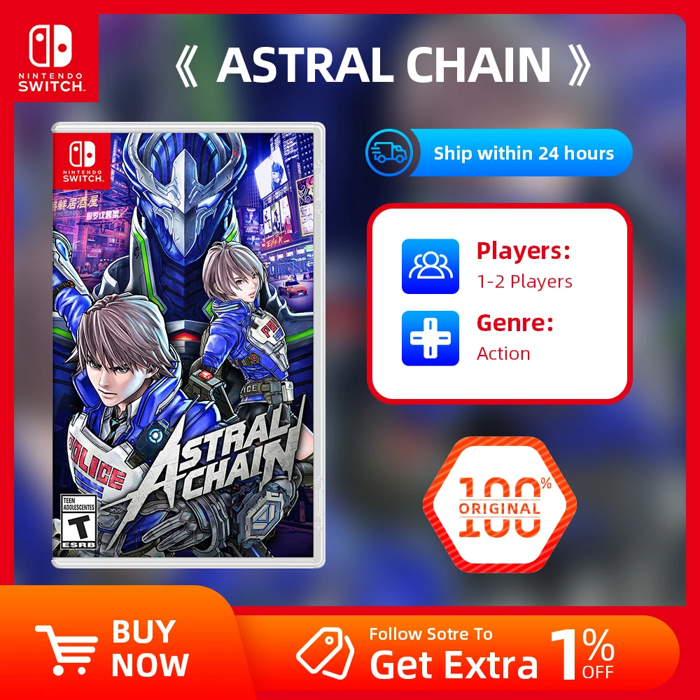 Nintendo Switch -Astral Chain -Game Physics Ink Cartridge Support TV Tabletop Palm Game Mode