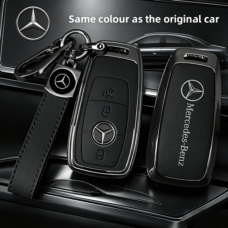 Leather Car Key Full Case Protection Cover Shell Holder For Mercedes Benz AMG W204 W205 W203 W210 W211 W212 W124 W126 W213 W201