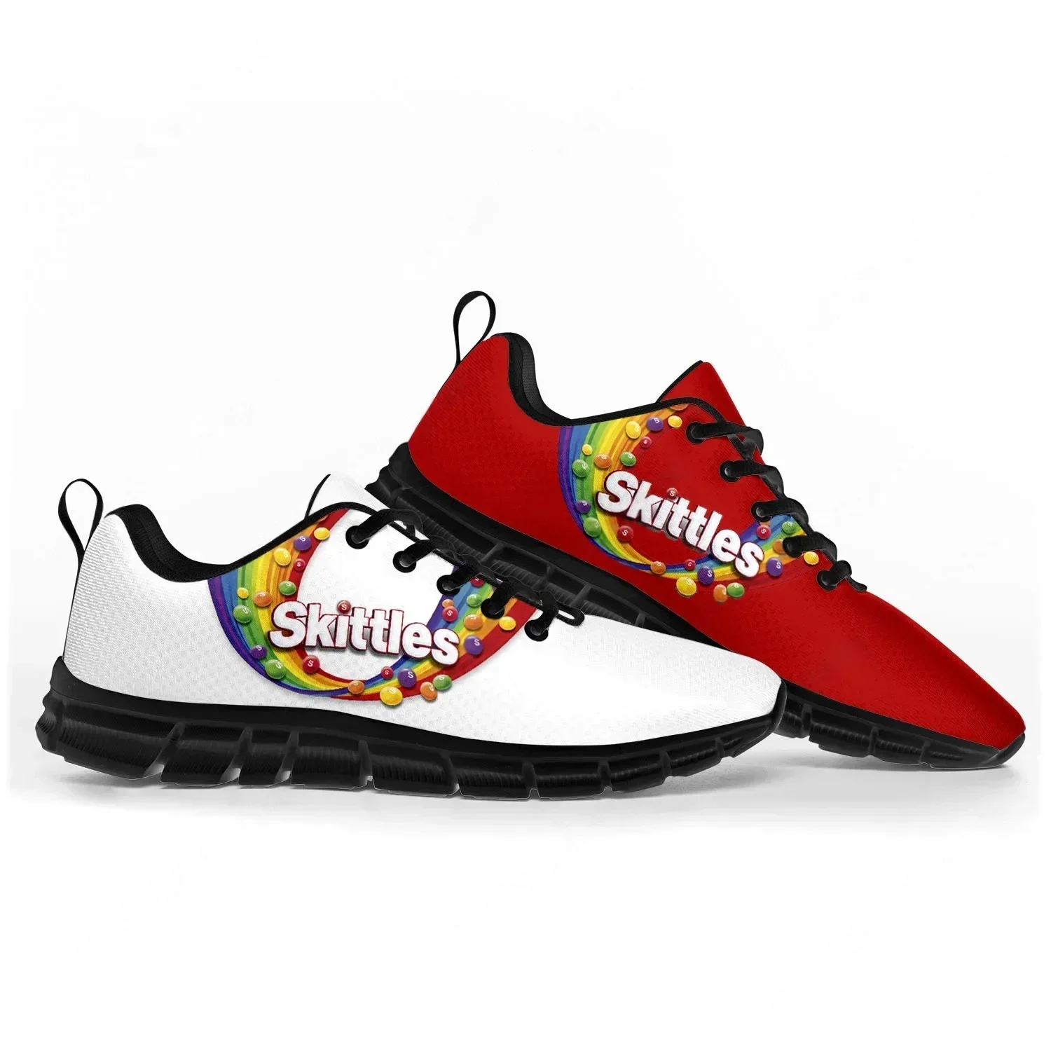 Tênis esportivos Skittles Fruity masculinos e femininos, tênis personalizados, casuais, feitos sob medida, para casal