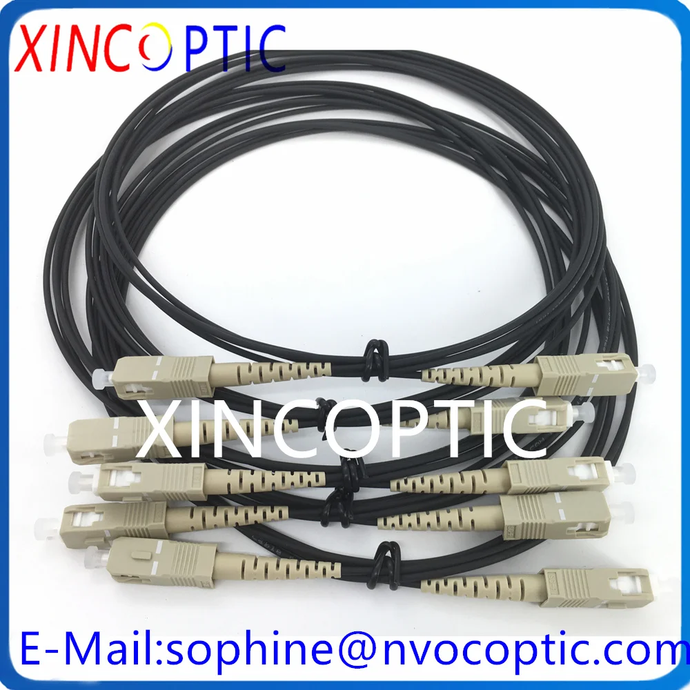 10Pcs MM OM3-150 1Core 2.0mm Black LSZH Jacket Armored Cable,SCUPC-SC/FC/ST/LC 2M Fiber Patch Cord Connector For LED Display