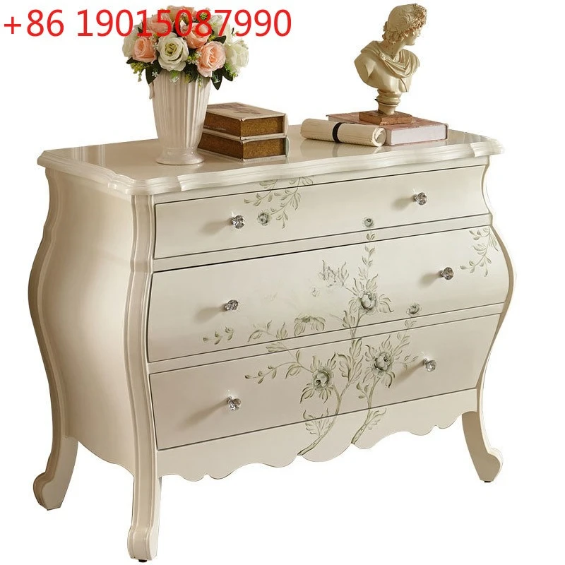 

Yjq Entrance Cabinet New Classical Partition Sideboard Cabinet Living Room Vintage Ornament Shoe Cabinet Solid Wood