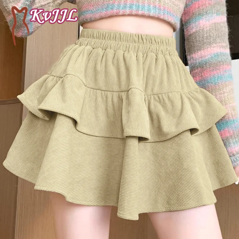 High Waisted Short Skirt Half Body Spring And Autumn Women's Cake Skirt 2024 New A-line Skirts Fashionable Pleated Skirts