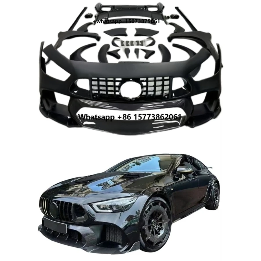 SKY New 900mm Wide Body Rocket Car Bumper Kit for ~ GT43 GT50 GT53 GT63S 4-Doors Includes Clips Glossy/Matt Carbon