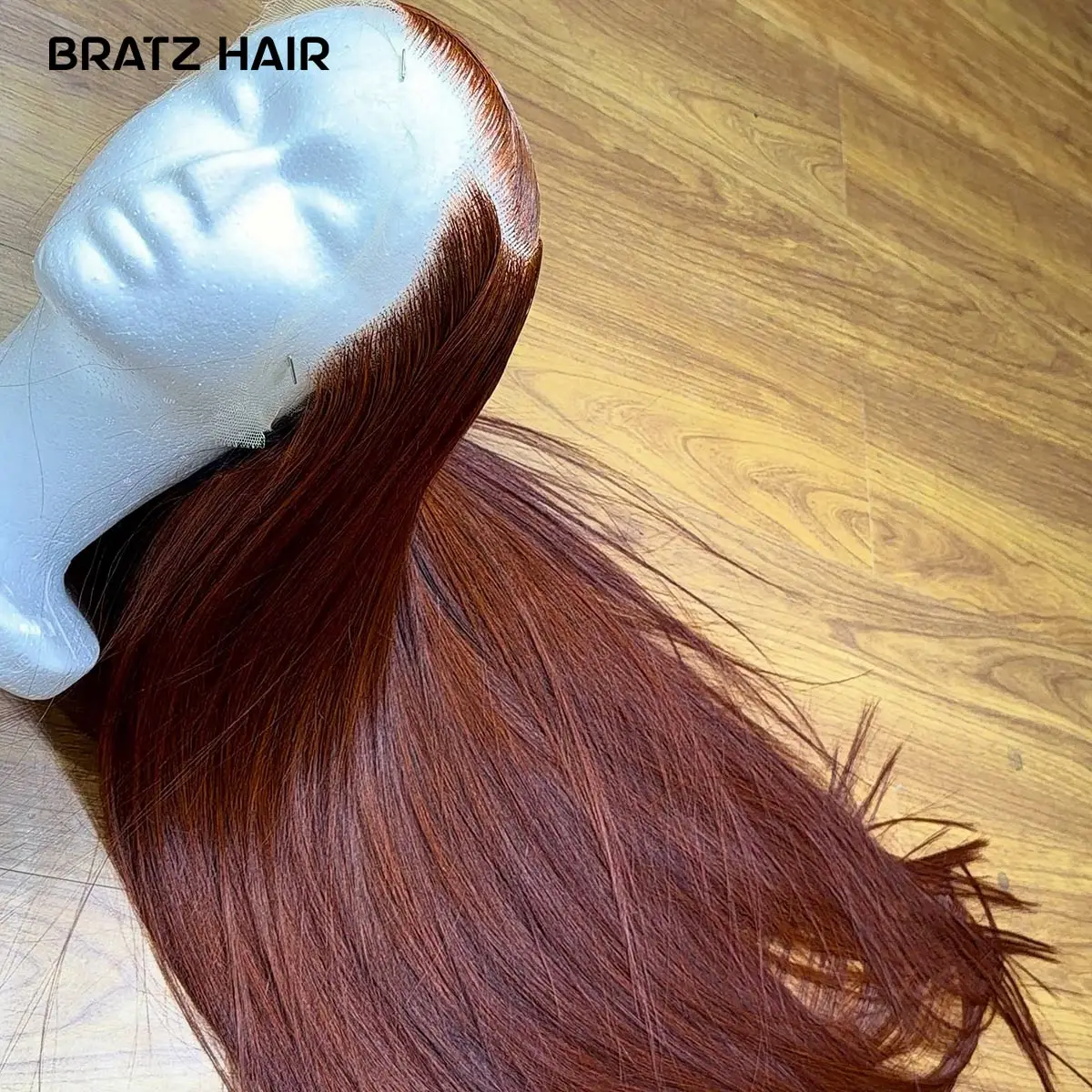 Reddish-Brown 13x6 HD Lace Front Drawstring Glue-Free Wig 100% Human Hair Straight 13x4 HD Swiss Lace Glueless Wig Pre Plucked