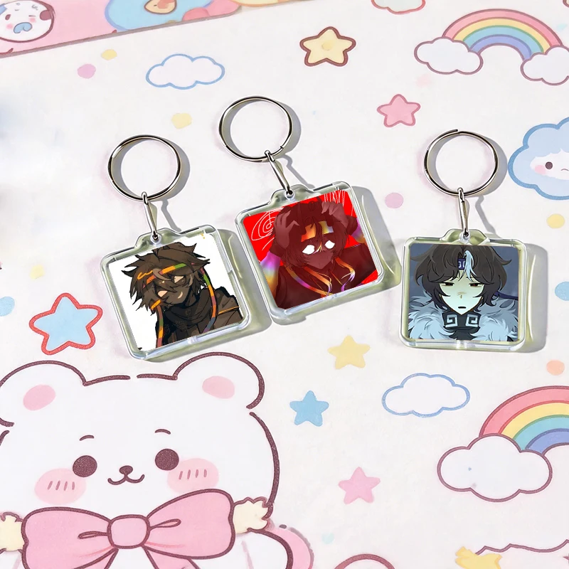 W-Wifies Cute Game Icons Acrylic Keychain Handmade Hanging Ornaments Clothes Backpack Decoration Accessories Gifts with Friends