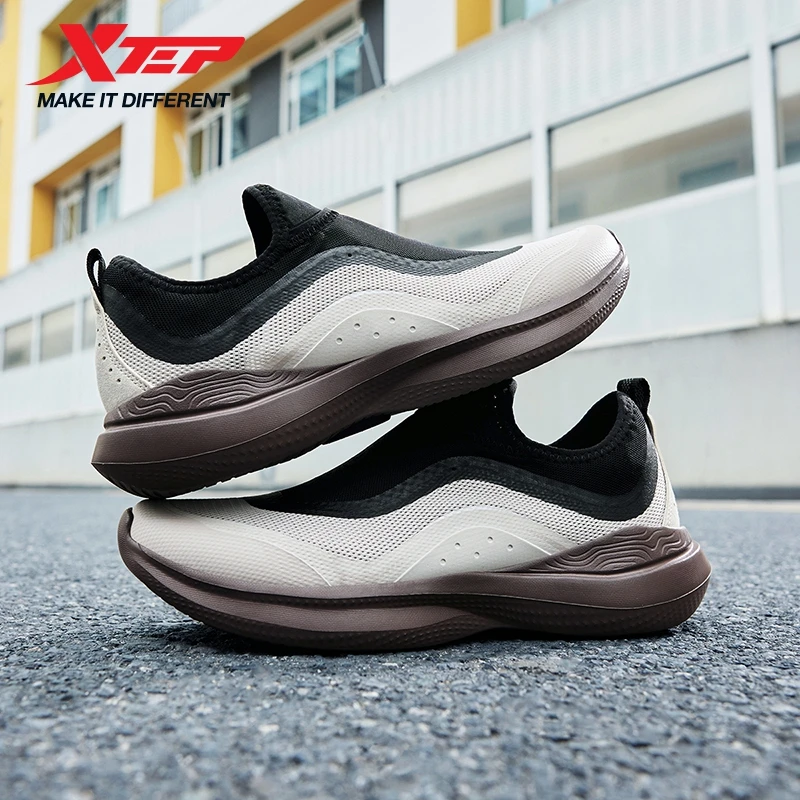 Xtep Soft Cube Running Shoes For Men 2025 Summer Slip-on Breathable Cushioning Wear-Resistant Lightweight Sneakers 875219110061