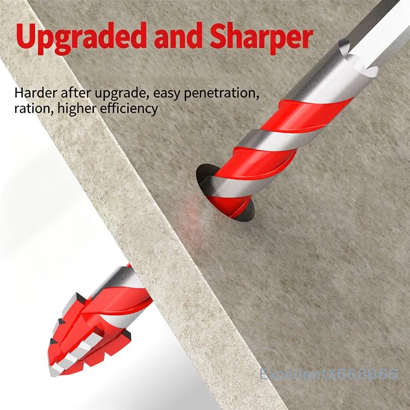 Serrated Four-Edged Eccentric Drill Bit Set 1/2/3/4Pcs Skewed Head Easy Operation Drilling Tool for Home Handyman Repair